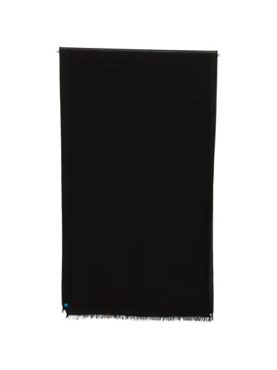 Emporio Armani Cotton Blend Scarf In Black