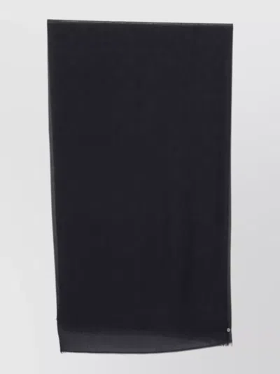 Emporio Armani Cotton Blend Scarf Paisley Pattern Fringes In Black