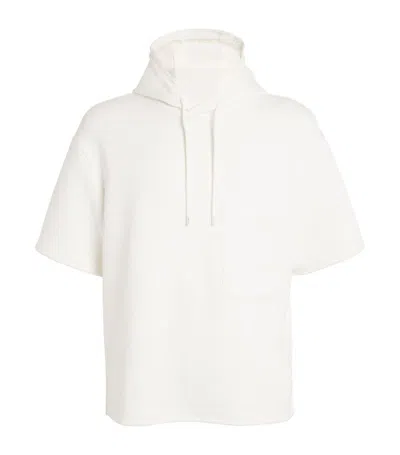 Emporio Armani Cotton-blend Short-sleeve Sweatshirt In White