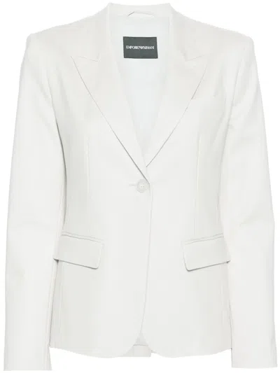 EMPORIO ARMANI COTTON BLEND SINGLE-BREASTED BLAZER