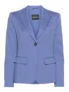 Emporio Armani Cotton Blend Single-breasted Blazer In Purple