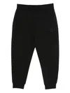Emporio Armani Elastic Waistband Cotton Blend Sweatpants In Black