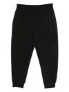 Emporio Armani Elastic Waistband Cotton Blend Sweatpants In Black
