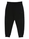 Emporio Armani Elastic Waistband Cotton Blend Sweatpants In Black