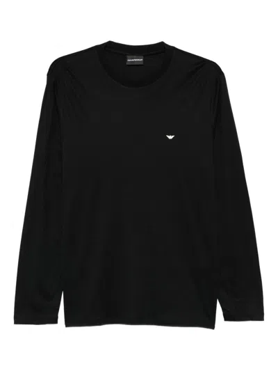 Emporio Armani Cotton Blend T-shirt In Black