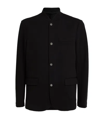Emporio Armani Cotton-blend Tailored Jacket In Black