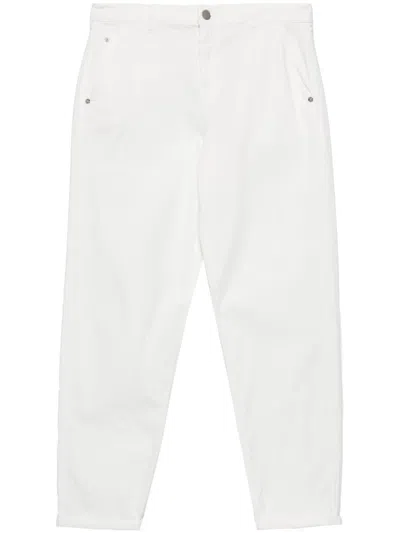 Emporio Armani Cotton Blend Trousers In White