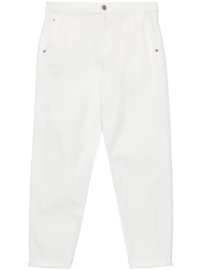 Emporio Armani Cotton Blend Trousers In White