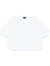 Emporio Armani Crew Neck Cotton Blouse With Short Sleeves