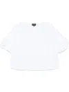 Emporio Armani Crew Neck Cotton Blouse With Short Sleeves