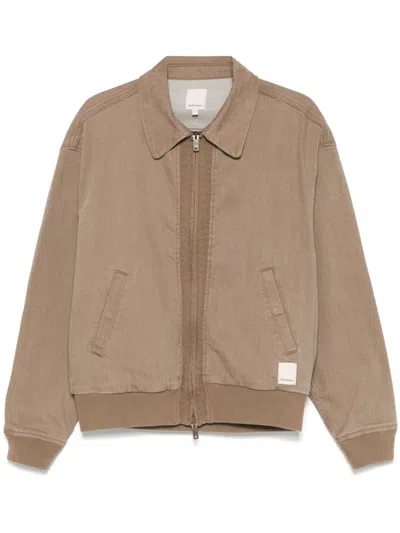 Emporio Armani Cotton Blouson Jacket In Brown