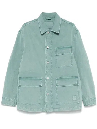 Emporio Armani Cotton Blouson Jacket In Clear Blue