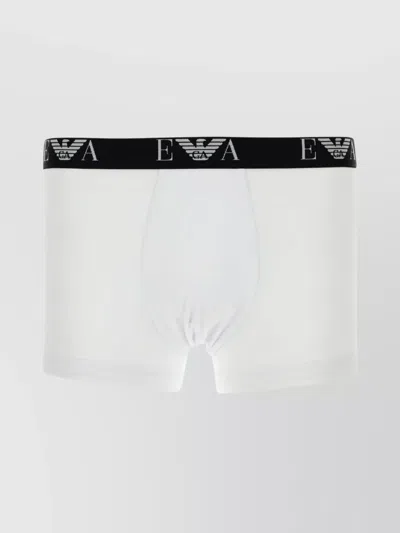 Emporio Armani Cotton Boxer Shorts Featuring Elastic Waistband In White