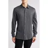 Emporio Armani Houndstooth Check Cotton Button-up Shirt In Dark Grey