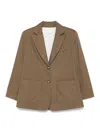 Emporio Armani Notch Lapel Single-breasted Coat With Rear Vents In Brown