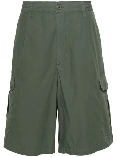 Emporio Armani Cotton Cargo Shorts In Green