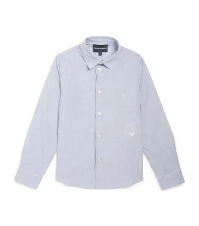 Emporio Armani Kids' Cotton Check Shirt In Gray