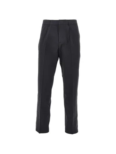 Emporio Armani Cotton Chino Trousers In Black