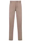 Emporio Armani Lustrous Comfort Cotton Chinos With Turned-up Cuffs In Dove Grey