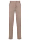 Emporio Armani Lustrous Comfort Cotton Chinos With Turned-up Cuffs In Grey
