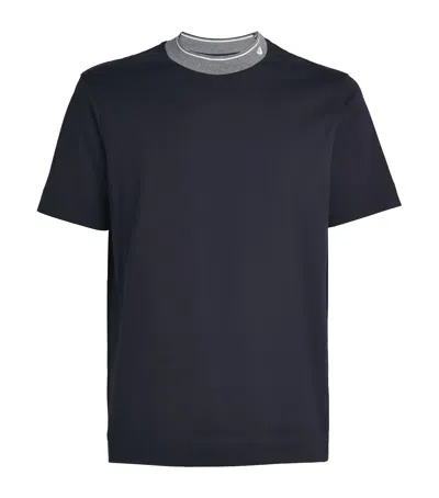 EMPORIO ARMANI COTTON CONTRAST-COLLAR T-SHIRT