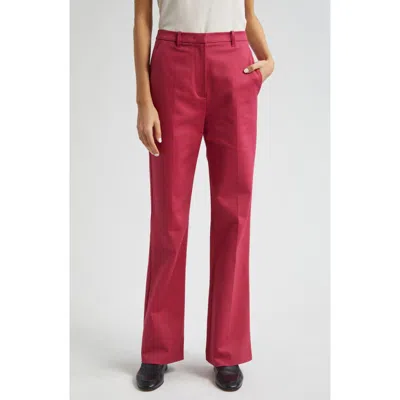 Emporio Armani Cotton Couture Flare Pants In Red