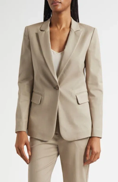Emporio Armani Cotton Couture One-button Blazer In Nude