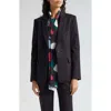 Emporio Armani Cotton Couture One-button Blazer In Solid Black