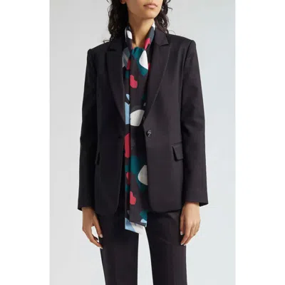 Emporio Armani Cotton Couture One-button Blazer In Solid Black