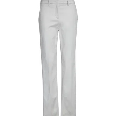 Emporio Armani Cotton Couture Straight Leg Pants In Silver