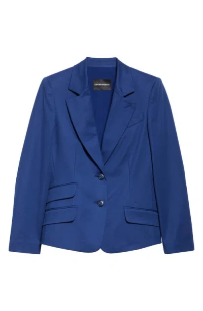 Emporio Armani Cotton Couture Two-button Blazer In Cobalt Blue