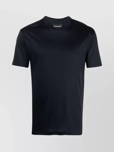 Emporio Armani Cotton Crew Neck Regular Fit T-shirt In Black
