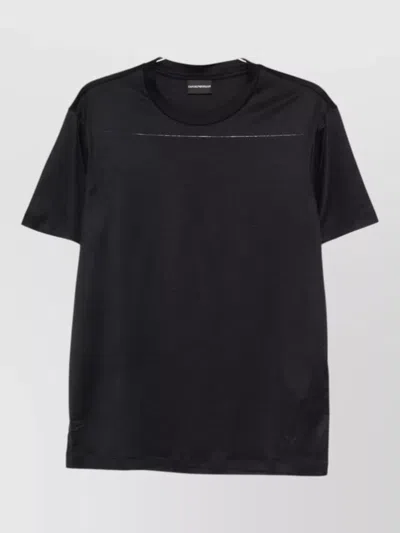 Emporio Armani Cotton Crew Neck Short Sleeve T Shirt In Black