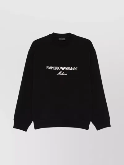 EMPORIO ARMANI COTTON CREW NECK SWEATSHIRT