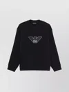 Emporio Armani Cotton Crew Neck Sweatshirt With Embroidered Logo