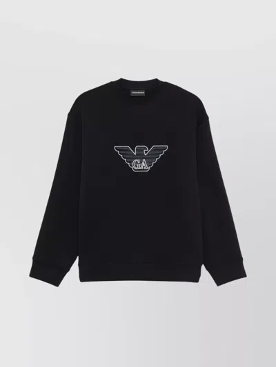 EMPORIO ARMANI COTTON CREW NECK SWEATSHIRT