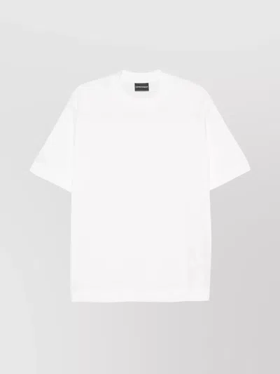 Emporio Armani Cotton Crew Neck T-shirt In Red