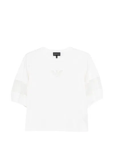 Emporio Armani Cotton Crewneck Sweater In White