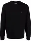 Emporio Armani Cotton Crewneck Sweatshirt In Black