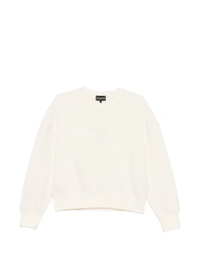 Emporio Armani Cotton Crewneck Sweatshirt In Neutral