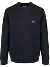 Emporio Armani Double Jersey Fabric Crew Neck Sweatshirt In Blue