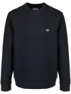 Emporio Armani Double Jersey Fabric Crew Neck Sweatshirt In Blue