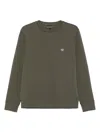 Emporio Armani Crewneck Sweatshirt In Cotton In Green