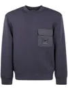 Emporio Armani Cotton Crewneck Sweatshirt In Purple