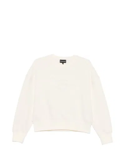 Emporio Armani Cotton Crewneck Sweatshirt In Neutral