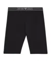 Emporio Armani Asv Organic-cotton Biker Shorts With Logo Waistband In Black