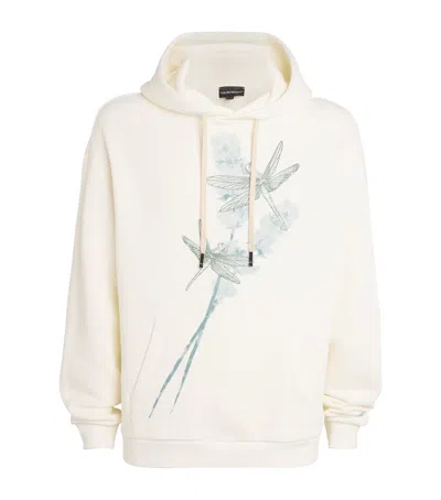 EMPORIO ARMANI COTTON DRAGONFLY HOODIE