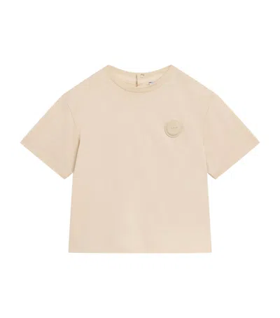 Emporio Armani Kids' Cotton Eagle Logo T-shirt In Neutral