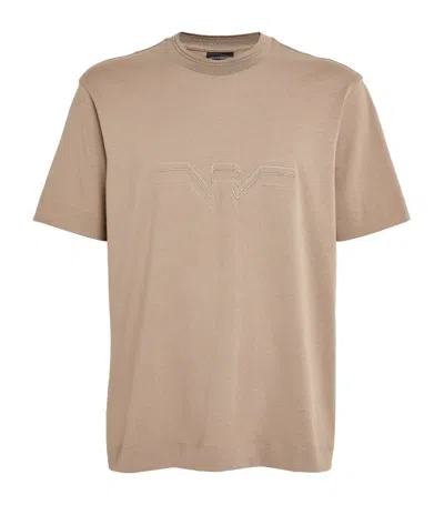 Emporio Armani Cotton Eagle-motif T-shirt In Multi