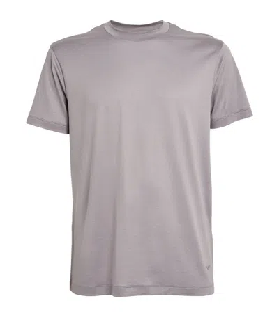Emporio Armani Cotton Eagle T-shirt In Grey